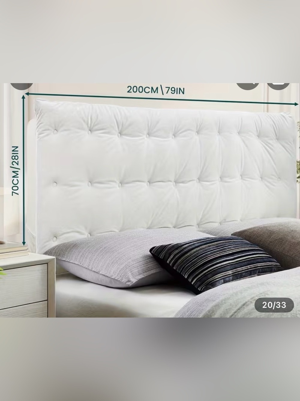King Size Tufted Upholstered Headboard  Cover NWOT